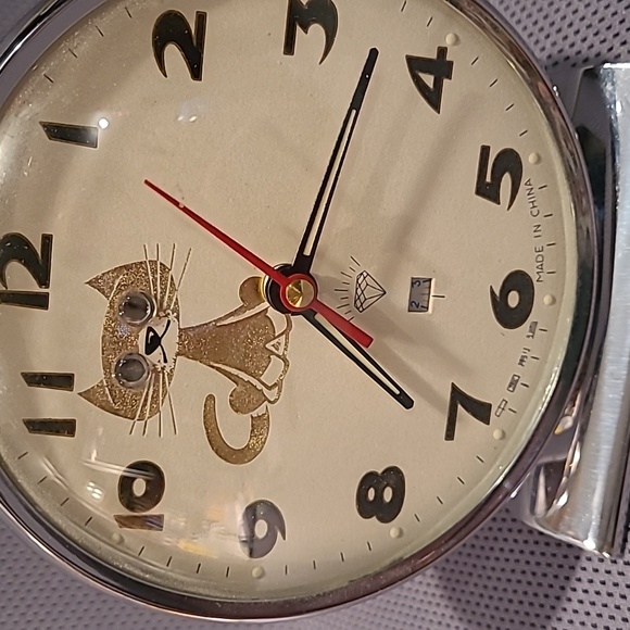 Vintage Retro Animated Moving Eyes Cat Alarm Clock - Picture 2 of 11